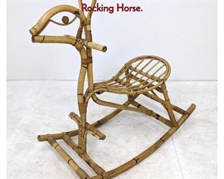 Lot 483 Large Franco Albini Style Woven Rattan Rocking Horse.