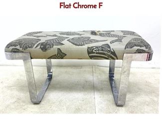 Lot 490 Milo Baughman Style Stool Bench with Wide Flat Chrome F
