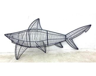 Lot 491 Wire Wall Sculpture of Shark. Black finish.