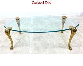 Lot 496 P.E. Guerin Style Brass and Glass Coffee Cocktail Tabl