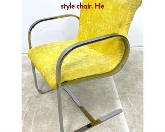 Lot 498 Yellow Chromed Steel Lounge Chair. BRNO style chair. He