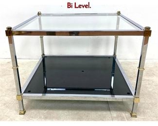 Lot 499 Chrome and Brass Occasional Side Table. Bi Level.