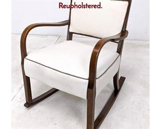 Lot 517 Art Deco Period Rocking Chair. Reupholstered.