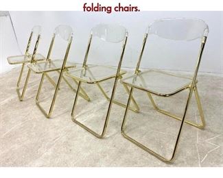 Lot 522 Set 4 BREVETTATO Lucite Acrylic folding chairs.