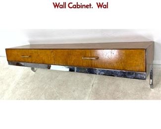 Lot 523 Milo Baughman Burled Wood and Chrome Wall Cabinet. Wal