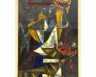 Lot 532 CEVALLOSE Oil Painting on Paper. Abstract figure. Under