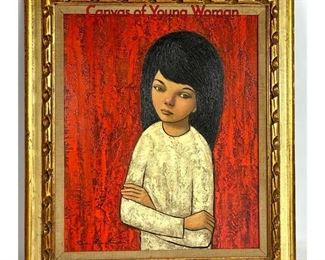 Lot 533 PANDRO AUGUSTINI Oil Painting on Canvas of Young Woman