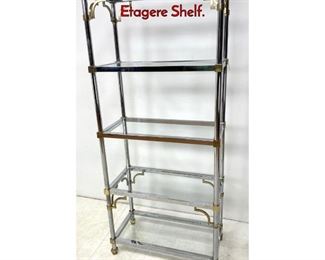 Lot 535 MAISON JANSEN Style Brass and Chrome Etagere Shelf.