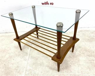 Lot 543 Italian Style Occasional Side Table. Glass top with ro