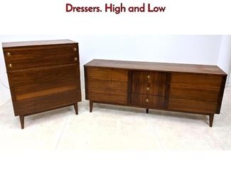 Lot 544 Stanley American Modern Bedroom Dressers. High and Low