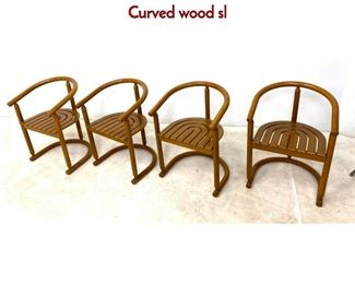 Lot 549 Set 4 Decorator Bow Back Dining Chairs. Curved wood sl
