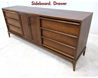 Lot 551 Lane American Modern Walnut Credenza Sideboard. Drawer