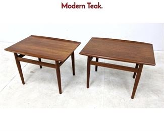 Lot 552 Pair Grete Jalk Side Tables. Danish Modern Teak.