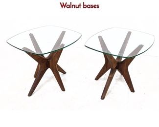 Lot 557 Pr Adrian Pearsall Jacks Side End Tables. Walnut bases
