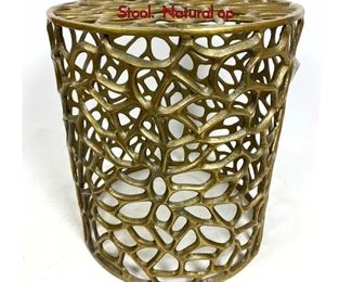 Lot 562 Contemporary Gold Painted Drum Table Stool. Natural op