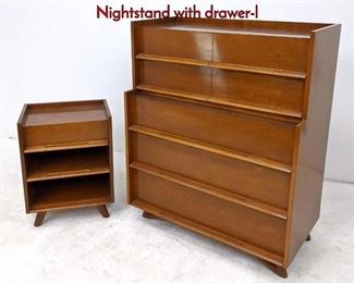 Lot 563 2pc Edmond Spence High Dresser Nightstand with drawerl