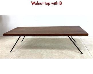 Lot 569 Low Hairpin Iron Coffee Table Bench. Walnut top with B