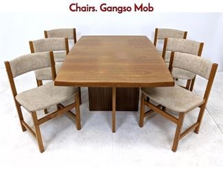 Lot 579 7pc Danish Modern Teak Dining Table. Chairs. Gangso Mob