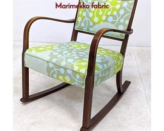 Lot 580 Fritz Hansen Bentwood Rocking Chair w Marimekko fabric