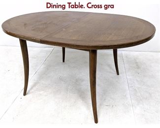 Lot 585 HARVEY PROBBER Walnut Sabre Leg Dining Table. Cross gra