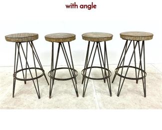 Lot 587 Set 4 Weinberg Style Bar Stools. Round tops with angle