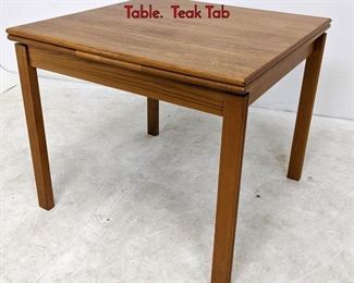 Lot 592 Square Danish Modern Refractory Dining Table. Teak Tab