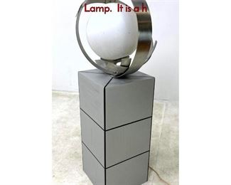 Lot 603 Laurel aluminum and frosted glass ball Lamp. It is a h