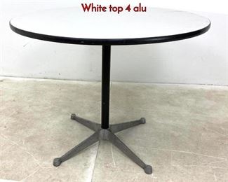 Lot 607 Herman Miller Round Cafe Dining Table. White top 4 alu