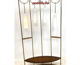 Lot 608 Modernist Room Divider Shelf. Curved form possibly for