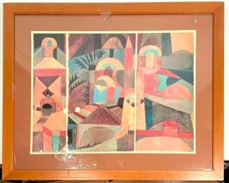 Lot 613 Paul Klee Print Framed Under Glass.