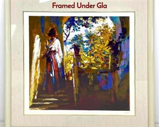Lot 614 Large Pencil Signed Lithograph Print. Framed Under Gla
