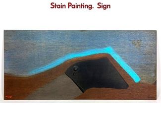 Lot 621 EUGENI TORRENS Modernist Abstract Stain Painting. Sign