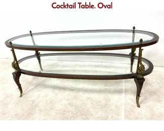 Lot 628 Bronze Mounted French Style Coffee Cocktail Table. Oval