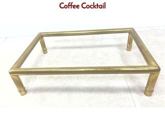 Lot 640 Oversized Mastercraft style Brass Tube Coffee Cocktail