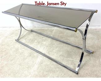 Lot 643 Decorator Regency Chrome Hall Console Table. Jansen Sty