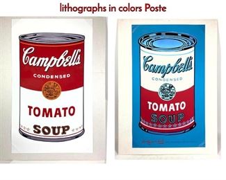 Lot 644 2 AFTER ANDY WARHOL offset lithographs in colors Poste