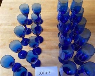 Lot of blue glasses