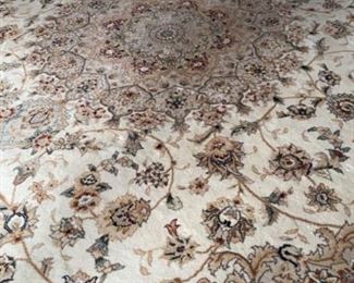 7'8" x 10' Taupe Oriental Rug with center medallion