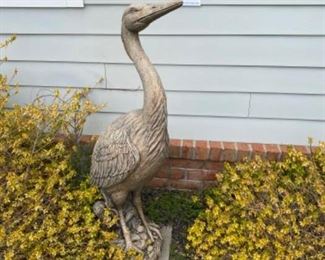 Large cement Heron statue