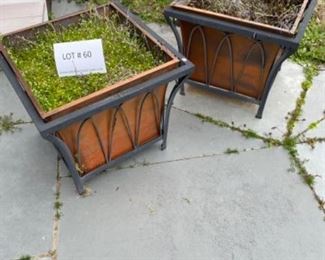 copper lined and metal planters