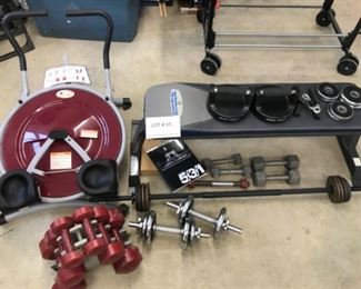 exercise equipment and weights