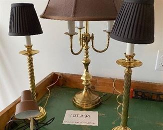 Lot of 4 brass lamps