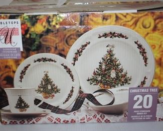 #62   Tabletops 20 piece Christmas Tree China set   