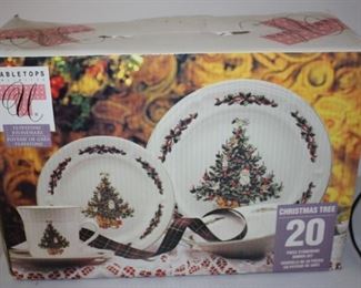 #63    Tabletops 20 piece Christmas Tree China set   