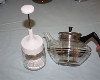  Vintage Chopper and very cool mid-century tea/coffee pot      