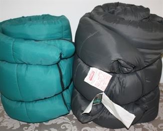 #39    2 Sleeping  Bags. The Gray  One is Coleman The Blue one is a Wenzel Brand                                      