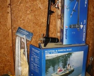 #37   12 Foot Sevylor 360 Fish Hunter with 12 Volt Motor Oars and Seat cushions.    