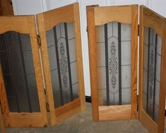 #141  Pair of Etched Glass Shutters            