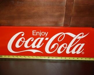 #58  25 Inch metal Coca-Cola cooler panel  good condition a few scratches                                                           