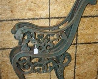 Antique Horse Head Cast Iron Bench supports